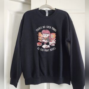 Black Crewneck Sweater with Graphic Design
